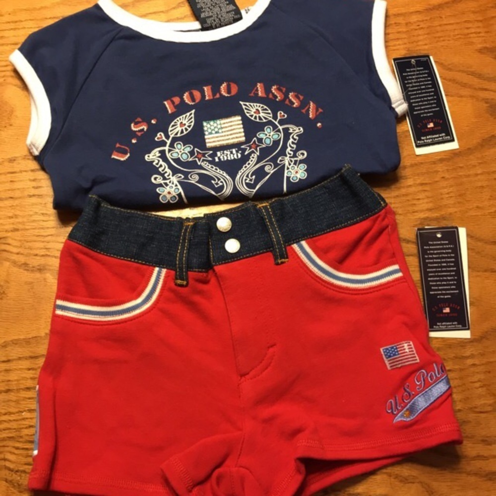 Set of sleeveless  girls  u.s Polo and short  3T